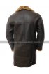 Mens Winter Outfit Warm Fur Shearling Brown Genuine Leather Coat