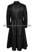The Matrix Laurence Fishburne Vintage Black Leather Coat Double Breasted Costume