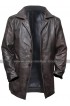 Mens Slim Fit Biker Style Leather Blazer Coat Distressed Jacket