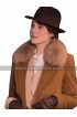 The Gentlemen Michelle Dockery Brown Fur Coat in Wool Material