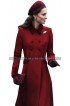Duchess Of Cambridge Princess Catherine Kate Middleton Red Wool Coat