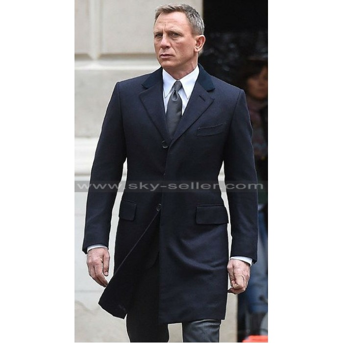 Daniel Craig Spectre 007 Blue Formal Coat