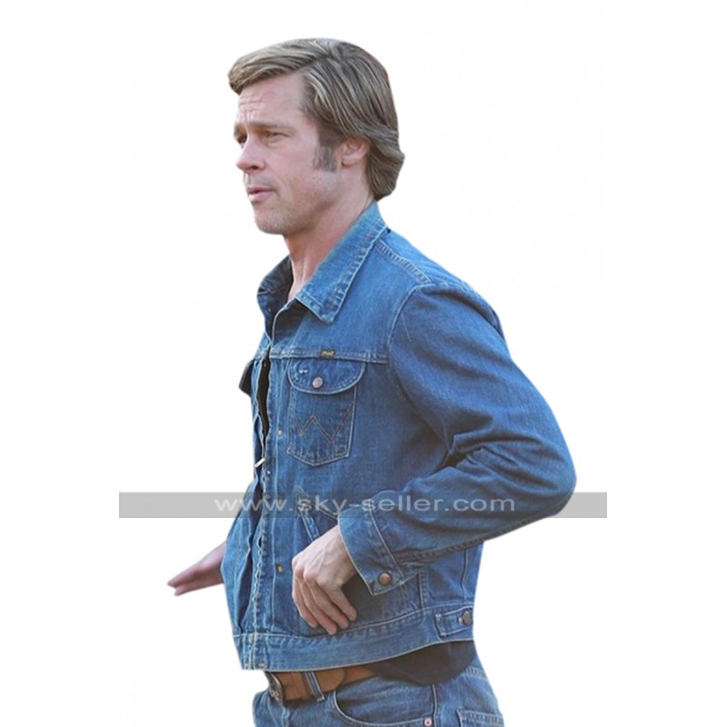 Brad Pitt Once Upon a Time in Hollywood Green Denim Jacket