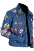 Rocketman Taron Egerton Patches Blue Denim Jacket
