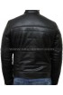 Men's Black Puffer Padded Motorcycle Leather Jacket