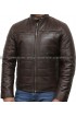 Men's Black Puffer Padded Motorcycle Leather Jacket