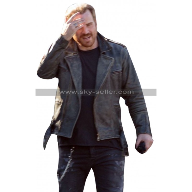Captain Marvel Robert Kazinsky Distressed Leather Jacket