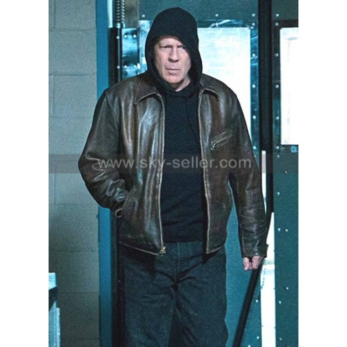 Death Wish Paul Kersey Bruce Willis Brown Distressed Leather Jacket