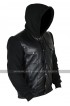 Method Man Keanu Cheddar Black Leather Hoodie Jacket