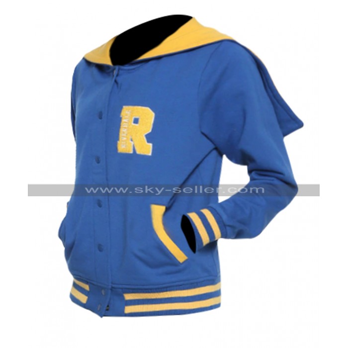Womens Riverdale R Logo Cotton Hoodie Cheer Girls Blue Bomber Varsity Jacket