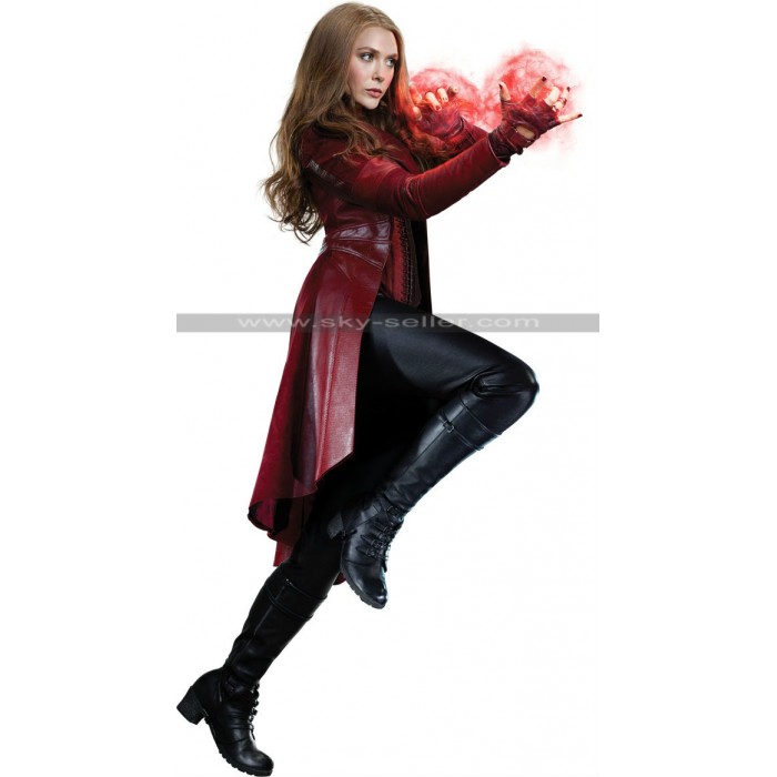 Captain America Civil War Scarlet Witch Leather Coat