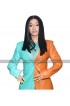 Womens Cardi B Jacket Vogue Fashion Magazine Green Orange Leather Suit Coat Pants