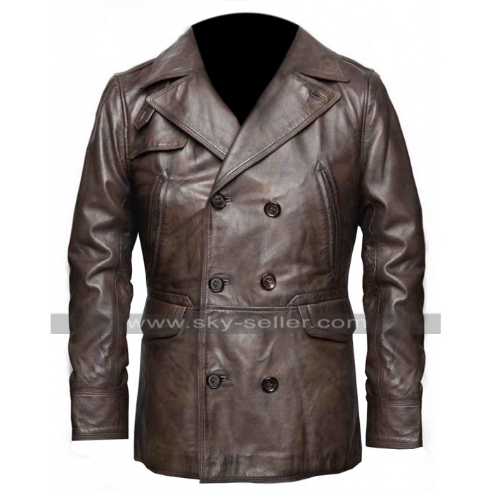 Ben Affleck Live by Night Joe Coughlin German Officer Distressed Brown Leather Coat