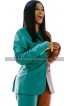 Womens Cardi B Jacket Vogue Fashion Magazine Green Orange Leather Suit Coat Pants
