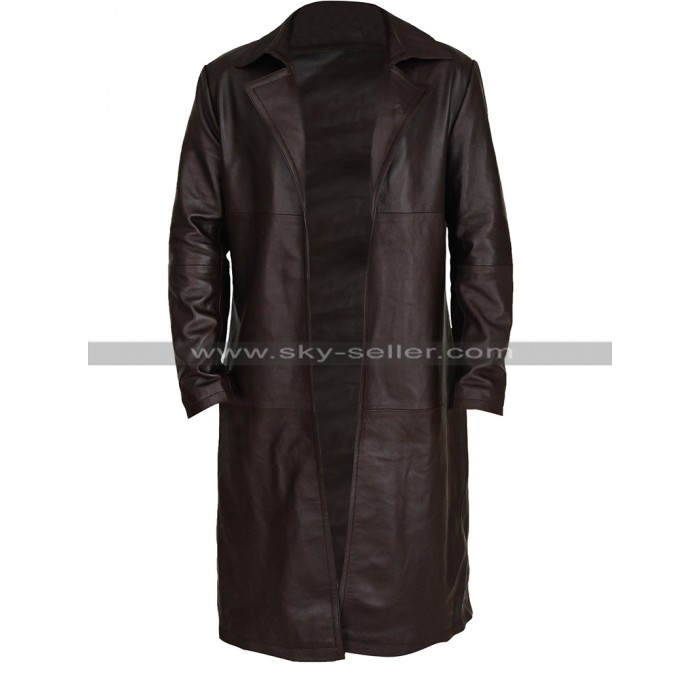 Tom Payne The Walking Dead Paul Jesus Rovia Brown Leather Trench Coat