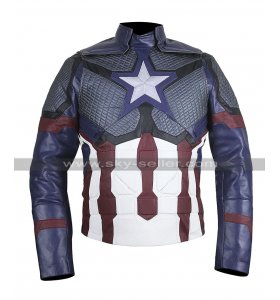 Captain America Avengers Endgame Steve Chris Evans Cosplay Costume Leather Jacket