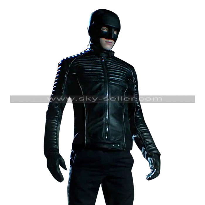 Gotham David Mazouz (Bruce Wayne) Batman Quilted Shoulders Black Leather Jacket