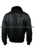 Black A2 Mens Classic Flight Bomber Pilot Fur Collar Jacket
