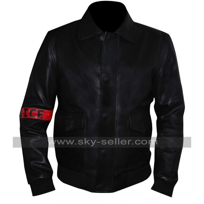 Amr Waked Lucy Pierre Del Rio Police Leather Jacket