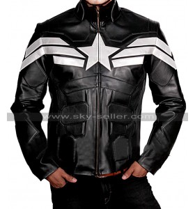 Captain America Avengers Endgame Chris Evans Steve Costume Black Leather Jacket