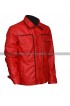 Elvis Presley The King Of Rock Vintage Shirt Collar Red Leather Jacket