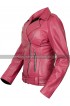 Womens Walking Dead Negan Pink Biker Leather Jacket 