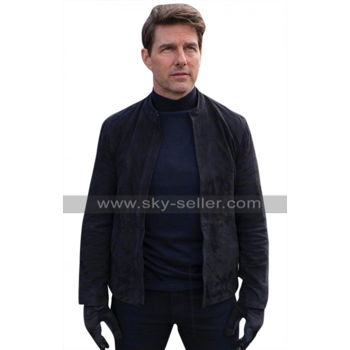 Mission Impossible Fallout Tom Cruise (Ethan Hunt) Black Suede Leather Jacket