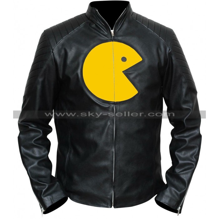 Pac Man Black Leather Jacket