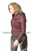 Jennifer Garner Peppermint Riley North Maroon Leather Jacket