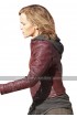 Jennifer Garner Peppermint Riley North Maroon Leather Jacket