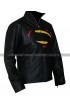 Superman Batman Multicolor Logo Black Leather Jacket