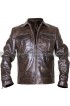 Copper Rub Buff Classic Biker Style Vintage Leather Jacket