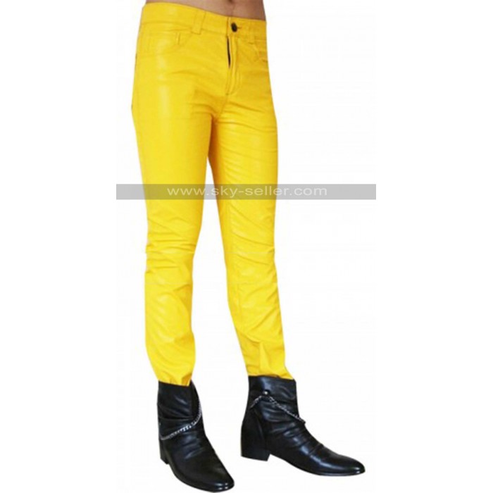 Freddie Mercury Yellow Leather Pants