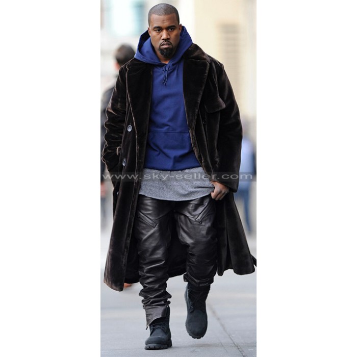 Kanye West Stylish Black Leather Pants