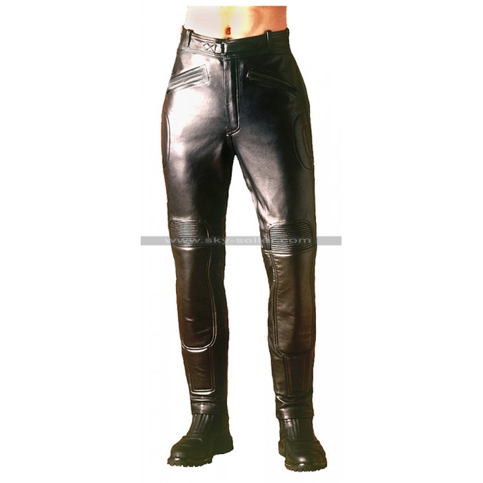 Warrior Black Men's Biker Leather Pants