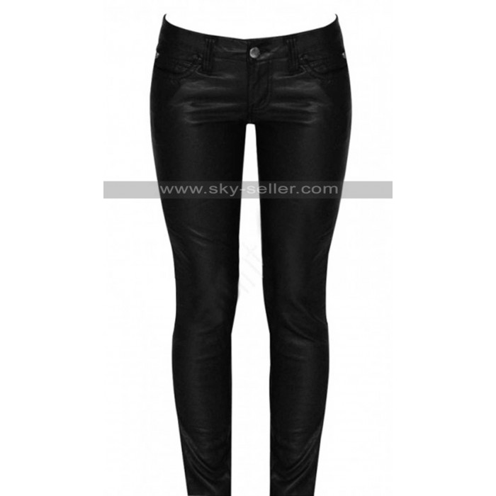 Women Black Skinny Leather Pants