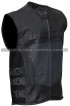Men's Skull Regulator Icon Biker Black Leather Vest
