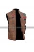 Star Wars The Rise of Skywalker John Boyega Finn Distressed Brown Leather Vest