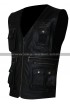 Men's Front Pockets Vest Leather Jacket