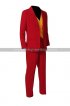Mens Evil Clown Joaquin Phoenix Red Joker Costume Slim Fit 3 Piece Suit