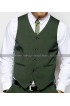 Men's Peak Lapel Khaki Green Suit