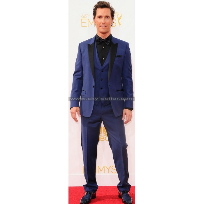 Matthew McConaughey Mid Blue Tuxedo Suit