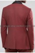 Skinny Fit Dark Red Tuxedo Stretch Suit for Men