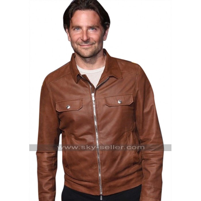Bradley Cooper A Star Is Born Jackson Maine Brown Leather Jacket