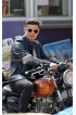 Baywatch Zac Efron Motorcycle Black Leather Jacket