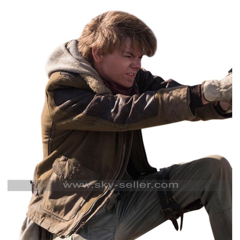 Maze Runner Death Cure Fur Thomas Jacket Collar Suede Leather Brodie