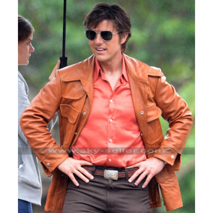 Tom Cruise Mena Barry Seal Brown Leather Jacket