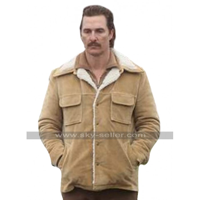 White Boy Rick Matthew McConaughey Brown Fur Collar Corduroy Jacket