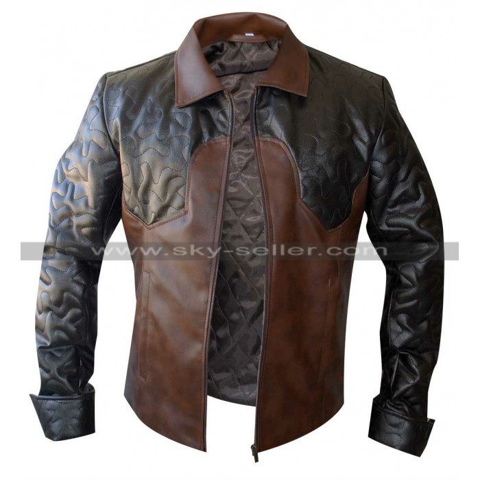 Criss Angel Brown Quilted Biker Leather Jacket