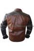 Criss Angel Brown Quilted Biker Leather Jacket